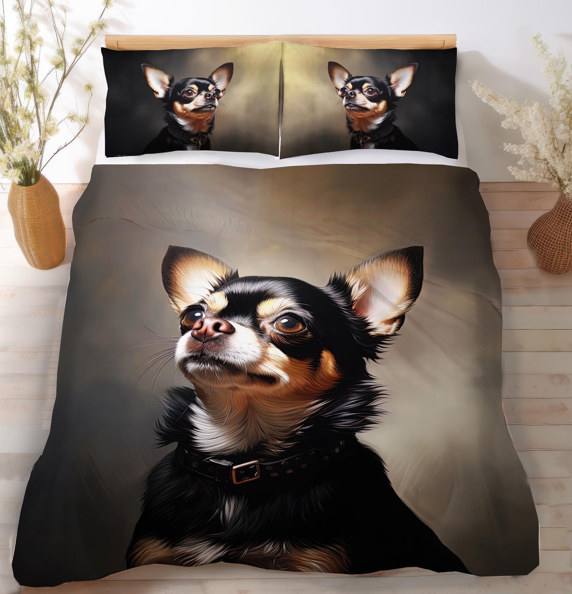 Chihuahua Bedding Set, Chihuahua Decor Bedspread, Gift for Chihuahua Lovers Duvet Cover, Comforter or Quilt Set