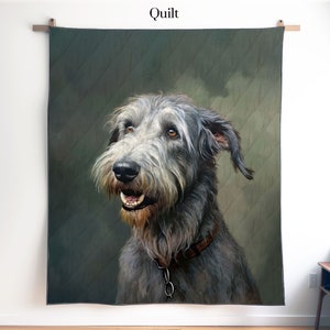 Irish Wolfhound Quilt, Blanket or Wall Hanging, Irish Wolfhound Art, Irish Wolfhound Decor, Gift for Irish Wolfhound Lover Mom Dad