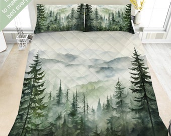 Vintage Forest Bedding Set, Duvet Set, Comforter Set Or Quilt Set, Beautiful Forest Bedding, Elegant Decor, Nature Decor, Watercolor Art