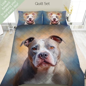 Staffordshire Terrier Bedding Set, Duvet Set, Comforter Set Or Quilt Set, American Staffordshire Decor, Gift for Staffie Lover