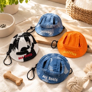 Custom Embroidered Pet Bucket Hat, Personalized Dog & Cat Sun Hat, Adjustable Fisherman Hat, Unique Gift for Pet Lovers