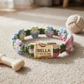 Custom Pet Collar with Name Tag \u2013 Braided Cotton Dog Collar, Adjustable Cat Collar, Handmade Boho Pearl Flower Collar product logo