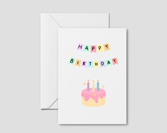 Happy Birthday Card | Cake Birthday Card | Cute Birthday Card | Greetings Card | Special Person | Custom Birthday Card | Simplistic Card