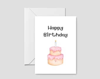 Happy Birthday Card | Cake Birthday Card | Cute Birthday Card | Greetings Card | Special Person | Custom Birthday Card | Simplistic Card