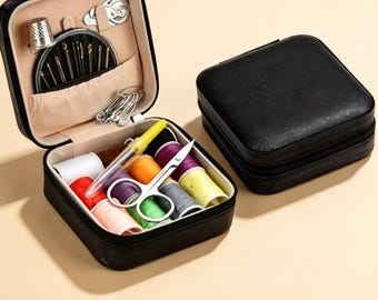 Portable Sewing Kit with Case – Travel Mini Sewing Set for Quick Repairs, Dorm & Emergency, 4 Colors Available