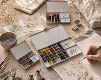 Empty Metal Magnetic Watercolor Palette Box, Portable Travel Paint Case, Artist Pigment Storage Tray, Compact Sketch Painting Kit