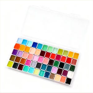 98-color professional watercolor palette with wide color range for artists and sketching.