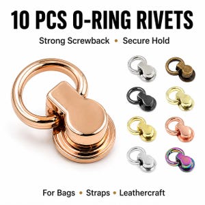 O Ring Schraubnieten (10er-Pack), Geldbörse Anker Bolzen für Taschen, Lederwaren, Handtasche Riemen Verbinder
