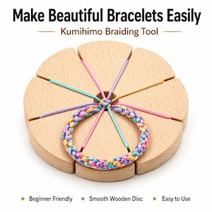 Kumihimo Braiding Disc – Bracelet Making Tool for DIY Jewelry, Cord Braiding Board