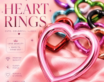 5 10 20PCS Anello a cuore per borse, connettore a cuore coquette, accessori per borse Kawaii, anello ciondolo per borsa Y2K, accessori fai da te carini