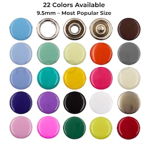 50 Sets Druckknöpfe - 9,5 mm Druckknöpfe - Metalldruckknöpfe für Taschen, Kleidung & Basteln | 22 Farben erhältlich | Einfache Installation
