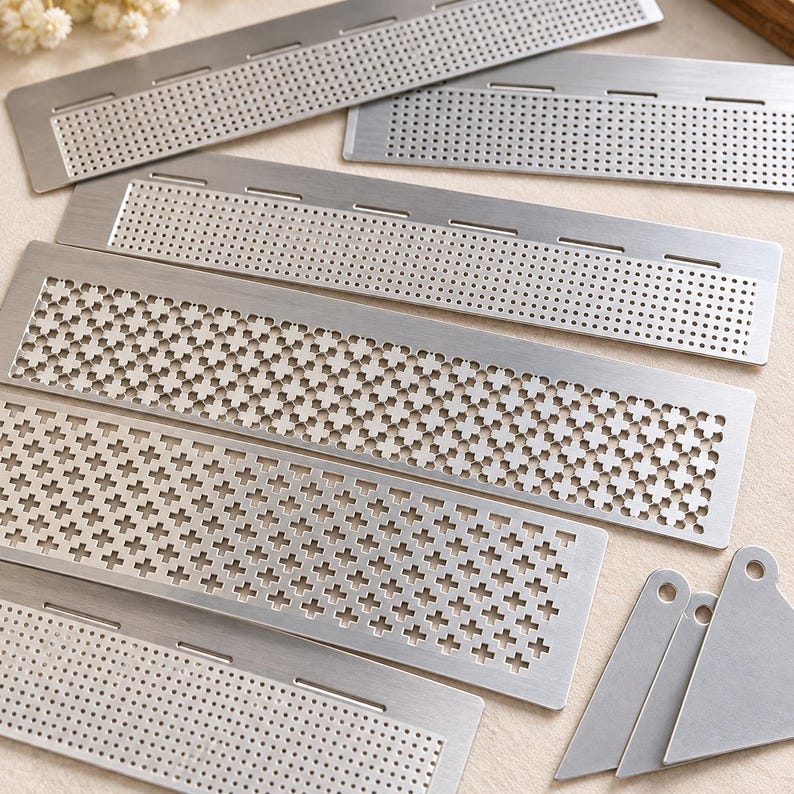 14pcs Diamond Painting Ruler Set, Stainless Steel Mesh Rulers & Fixing ...