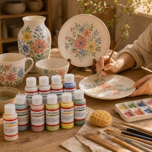 Keramische onderglazuurkleur 60 ml, aardewerk glazuurpigment, hoog vuur keramische verf, porseleinen onderglazuurkleur voor aardewerk en keramiek