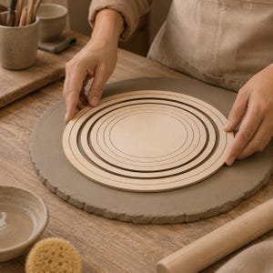 Töpferkreis-Schablonenset, konzentrische Kreisschablonen aus Holz, Schneidehilfe für Tonplatten, Keramikformwerkzeug, 11-teiliges Töpferwerkzeugset