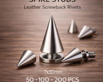 spijkers 7 x 10 mm schroefklinknagels, zilveren kegel spijkers voor leren jassen tassen riem doe-het-zelf knutselhardware 50 100 200 stuks