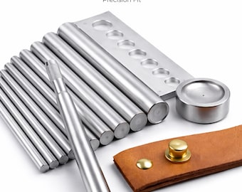 Rivet Setter Tool 5mm–12mm Steel Punch for Double Cap Rivets | Leather Craft Stud Installation Tool