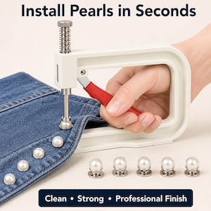 Pearl Setting Machine Hand Press Tool with Dies 4mm 6mm 8mm 10mm for Leather Denim Rivet Stud