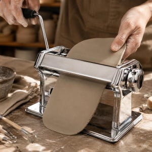 manuelle Tonwalzenmaschine Metall Polymer Clay Roller Press | Einstellbare Dicke Keramik Platte Roller Keramik Handwerk Werkzeug