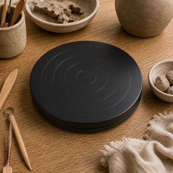 Pottery Turntable, Clay Sculpting Wheel, Rotating Clay Wheel, Ceramic Modeling Tool, Manual Pottery Wheel, Pottery Studio Tool
