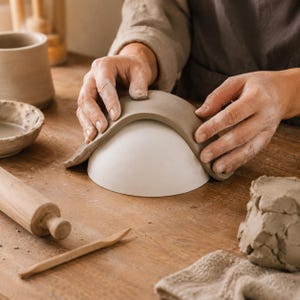 Semi Round Plaster Mold for Pottery, Gypsum Clay Mold, Bowl Forming Tool, Ceramic Drape Mold, Pottery Slump Mold, DIY Clay Shaping Tool