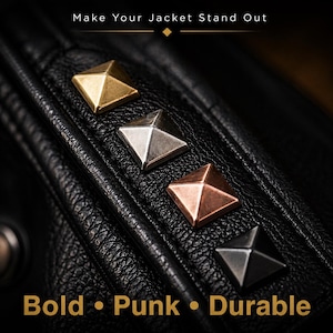100pcs Pyramid Studs 4 Prong Metal Spikes for Leather Jackets Bags Belts DIY Punk Hardware