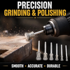Diamond Grinding Bits Set 6pcs 80/240 Grit Rotary Tool Burrs for Stone Jewelry Metal Polishing