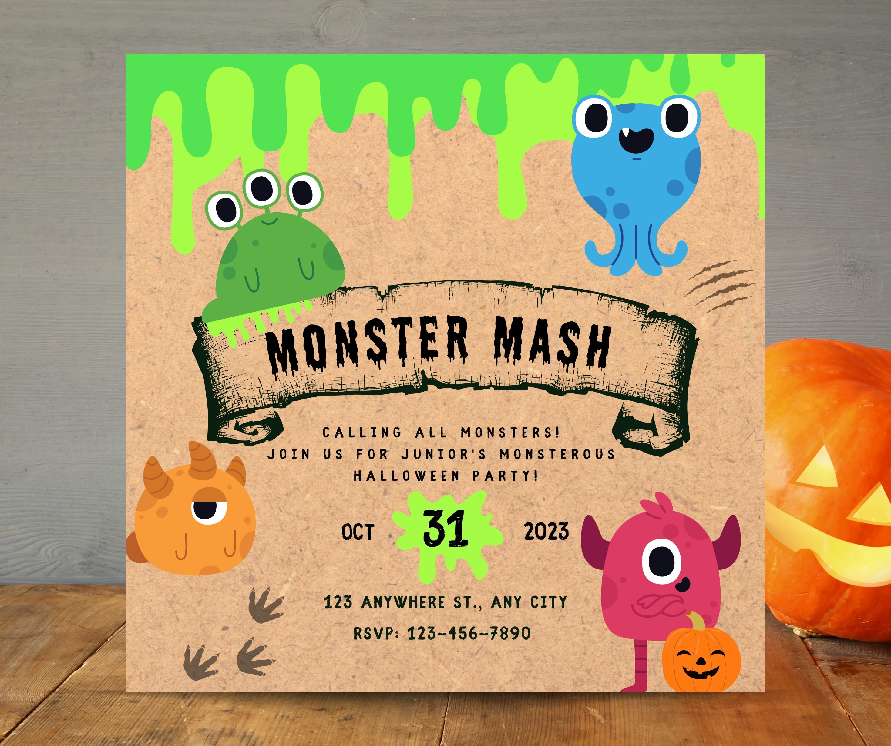 Editable Halloween Party Invitation, Monster Mash, Spooky, Digital ...