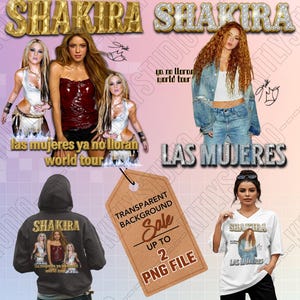 Shakira World Tour PNG Ready to Press DTF and Sublimation Halftone 300 DPI Tee Mug Wrap Hoodie Instant Digital Download