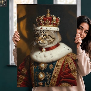 Royal Pet Portrait oil painting from photo | Custom Renaissance Dog & Cat Painting | Regal Pet Memorial Gift | Art Commission Painting