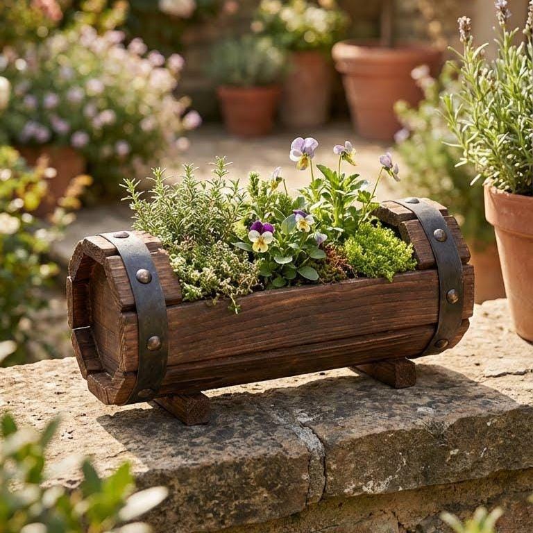 Log Garden Planter