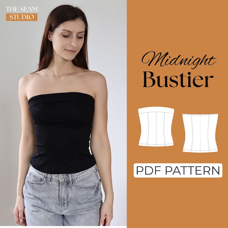 Small Tube Top Pattern Bustier Top Sewing Pattern | Strapless Top, Tube Top Pattern | Pattern ...