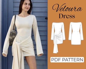 Wrap Dress Sewing Pattern | Elegant Dress Pattern | Easy Beginner Pattern + Easy Illustrated Tutorial | XXS - 7XL | A0, A4 & US Letter