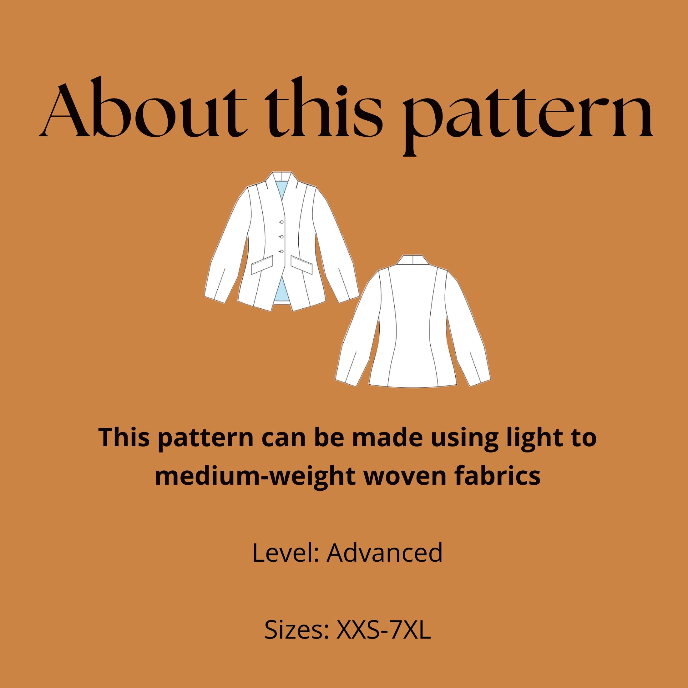 Shawl Collar Jacket Pattern | Cardigan Pattern Long Sleeve | Pattern ...