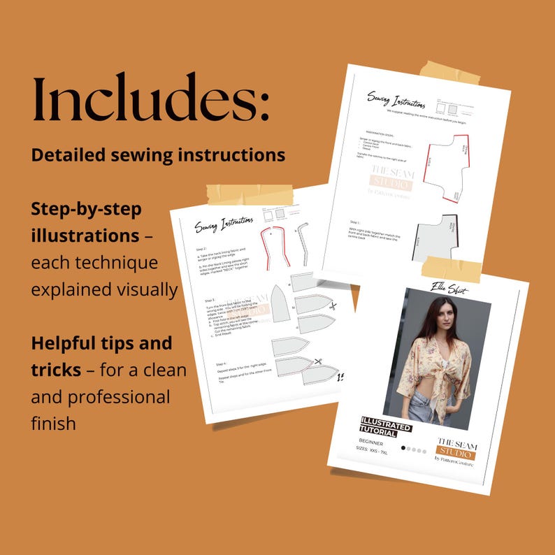 Tie Top Sewing Pattern | Boho Blouse Pattern | Easy Beginner Pattern ...