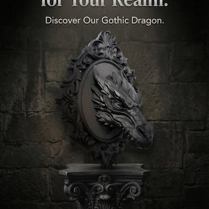 Gothic Dragon Wall Bust – 3D Printed Dark Fantasy Home Decor Plaque