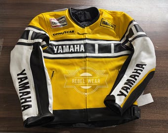 Handmade Cowhide Leather Yamaha Biker Jacket: Personalized Motorcycle Style