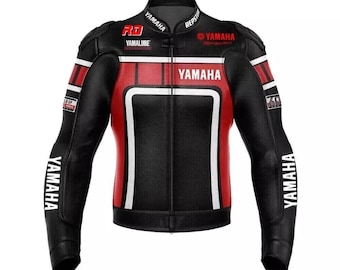Handmade Cowhide Leather Yamaha Biker Jacket: Personalized Motorcycle Style