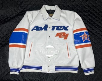 Handmade Cowhide Leather Avirex Jacket: New York USA Style