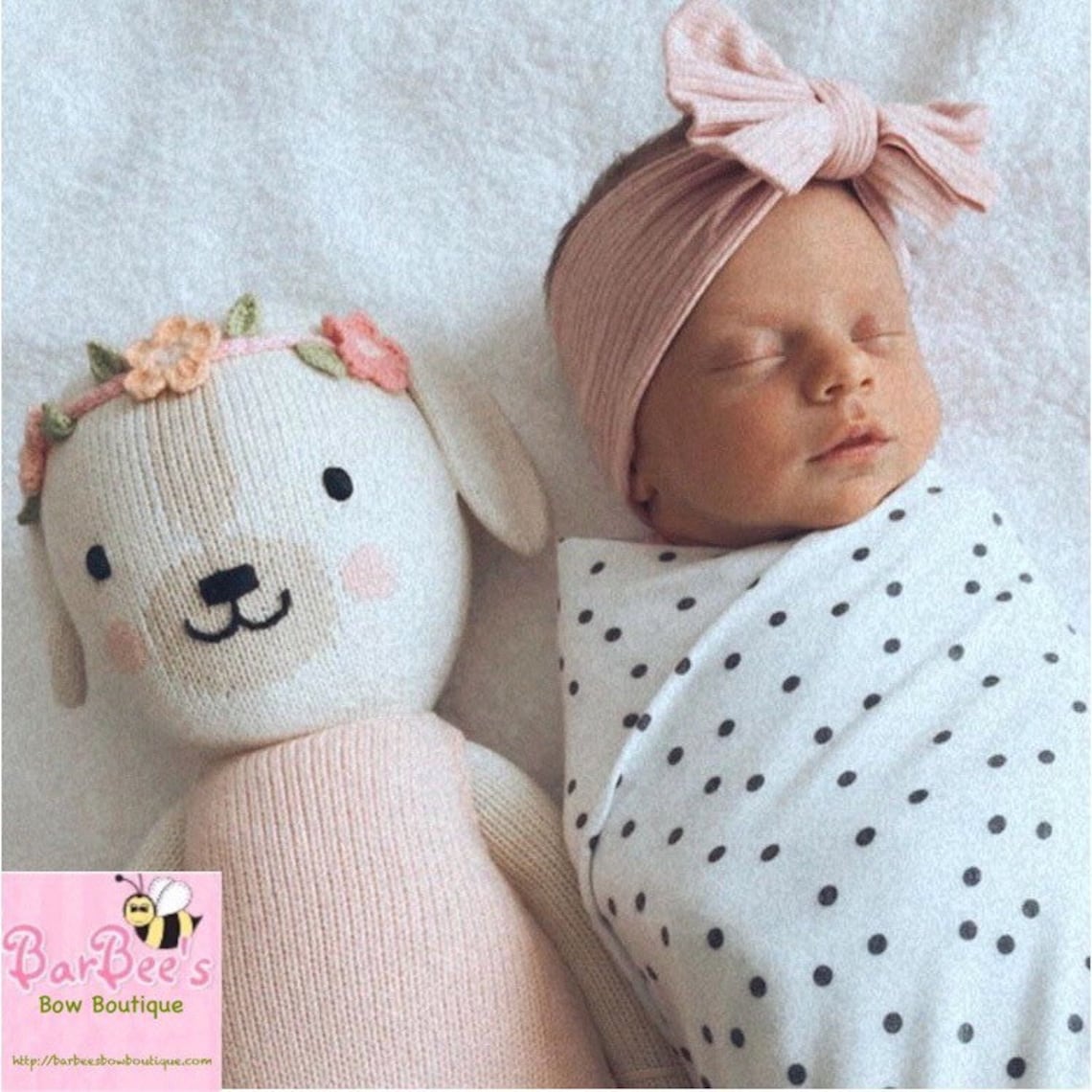 Infant Top Knot Ribbed Baby Girl Knotted Headband Baby Hair Etsy