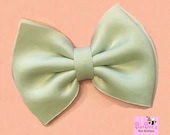 Pastel Mint Puffy Hair Bow Headband Piggies Clip Swim Bows Summer Puffy Hair Bow