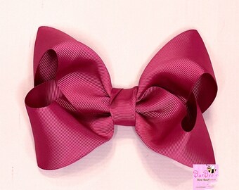 Rosy Mauve 5” Grossgrain Baby Girl Boutique Bow Trendy Wide Nylon Headband, Newborn  Headband Hair Bow Toddler Bow Clip