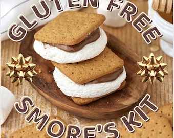 Gluten-Free S’mores Kit | Dairy-Free Chocolate & Graham Crackers | Vegan Marshmallows | Gift Ready !
