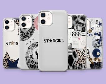 Y2k Star Girl Phone Case Aesthetic Cover for iPhone 16 Pro, 15, 14, 13, 12, Samsung S25, S24FE, S23, S22, A16, A55, A25, Pixel 9
