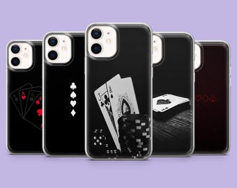 Ace of Spades Black Playing Card Case for iPhone 17 16 15 • All