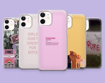 Feminist Phone Case Girl Power Equality Cover for iPhone 16 Pro 15, 14, 13, 12, Samsung S25, S24FE, S23, S22, A16, A55, A25, Pixel 9