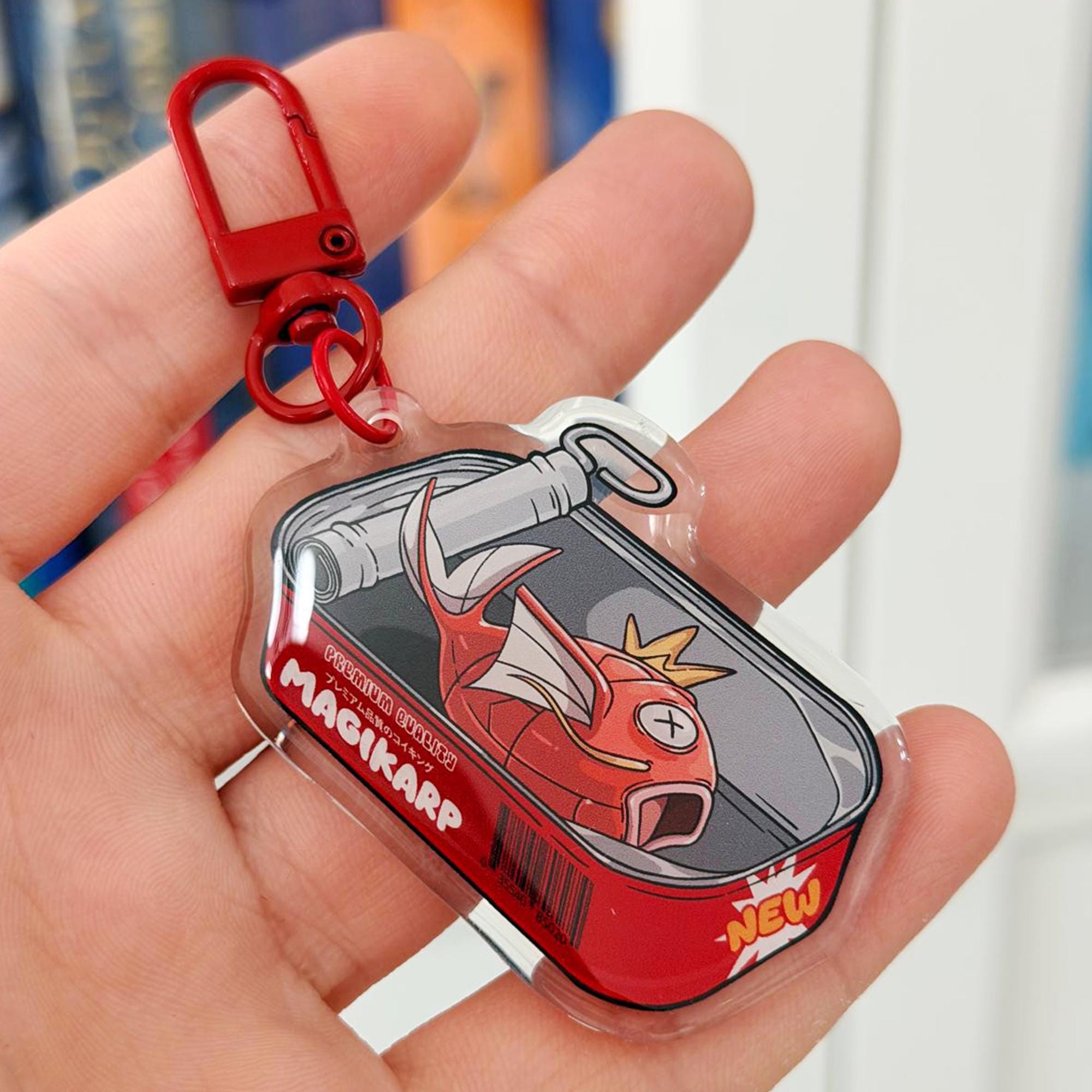Pokemon Magikarp Keychain | Hand-drawn, Red Metal Clasp, Water Type Fan ...