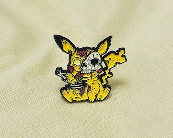 Zombie Pikachu Emaille Pin Gruselig süß Untot Monster Horror Sammlerstück Spooky Pin Abzeichen