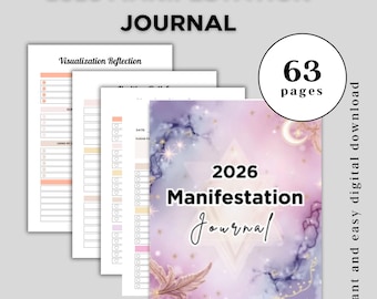2026 Manifestation Journal und Gesetz der Anziehungskraft Planer | Arbeitsbuch für tägliche Affirmationen, Dankbarkeit, Vision Board & Ziele