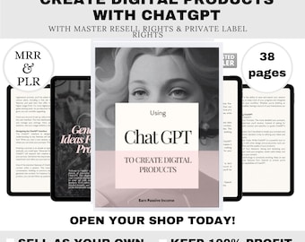 ChatGPT PLR Ebook | AI Side Hustle & Passive Income Guide | Canva Editable Template Resell Rights AI Tools Prompts for Beginners