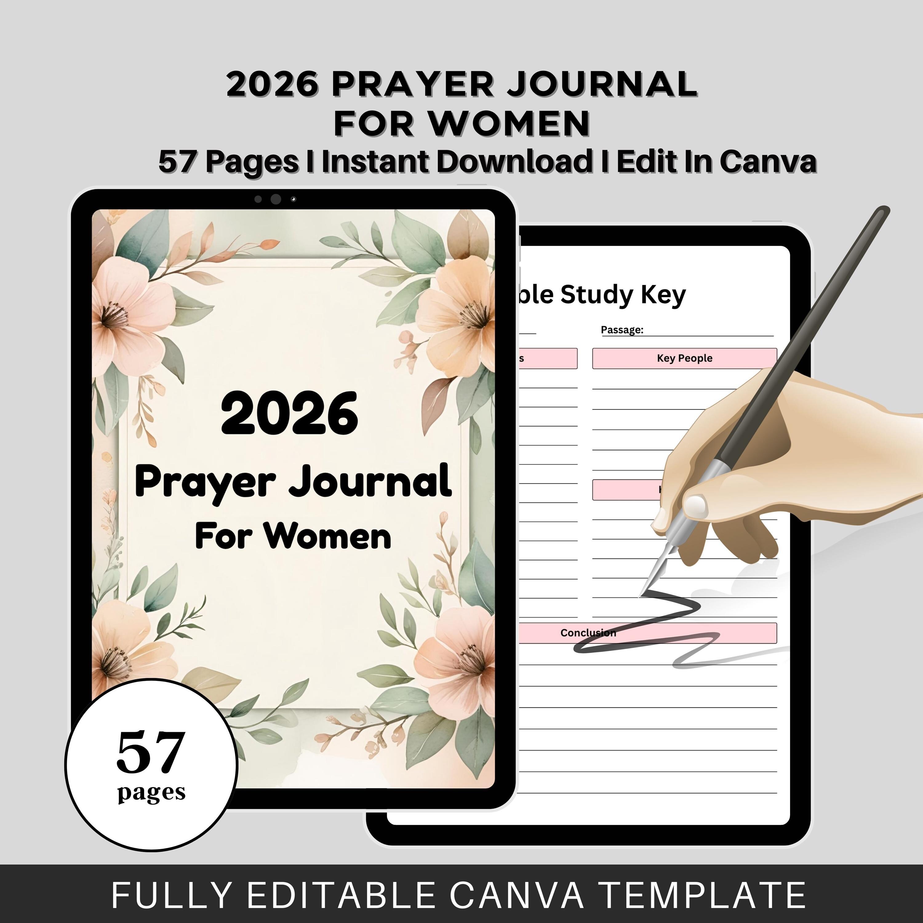 2026 Prayer Journal for Women | Daily & Monthly Faith Planner ...